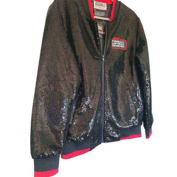 Formula 1 LVGP 2023 Sequin Bomber Jacket Black/Red Size Small NWT - Picture 3 of 8